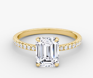 14kt Yellow Gold Lab Grown 2.06ct Emerald Cut Diamond Ring