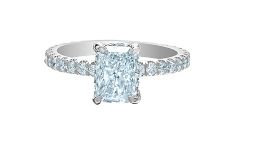 14kt White Gold 1.17 TDW Radiant Cut Lab Grown Diamond Engagement Ring