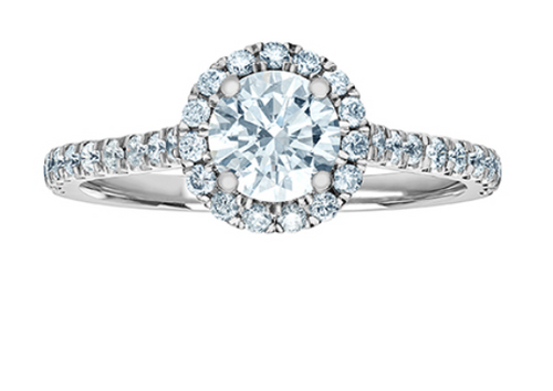 14kt White Gold Lab Grown 1.30tw Round Diamond Ring