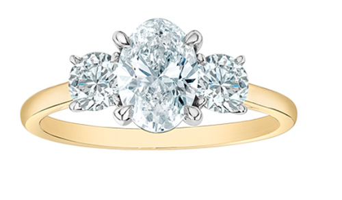 14kt Yellow Gold Lab Grown 3 Stone Diamond Ring