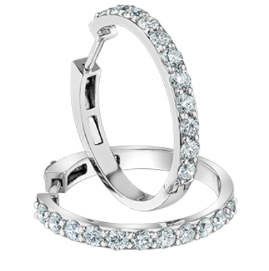 14kt White Gold 1.50TDW Lab Grown Diamond Earrings
