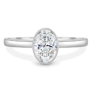 14kt White Gold 0.51 TDW Oval Lab Grown Diamond Ring