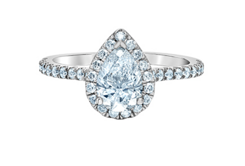 14kt White Gold 1.30 TDW Pear Cut Lab Grown Diamond Ring