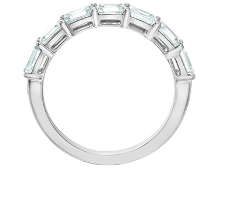 14kt White Gold 1.61 TDW Emerald Cut Lab Grown Diamond Band