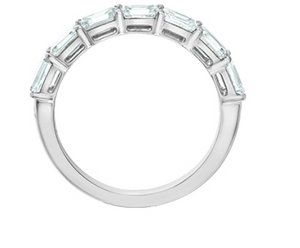 14kt White Gold 1.61 TDW Emerald Cut Lab Grown Diamond Band
