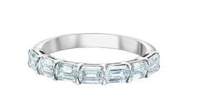 14kt White Gold 1.61 TDW Emerald Cut Lab Grown Diamond Band