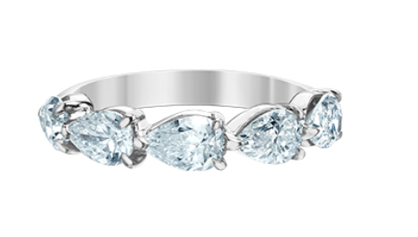 14kt White Gold 1.70 TDW Pear Cut Lab Grown Diamond Band