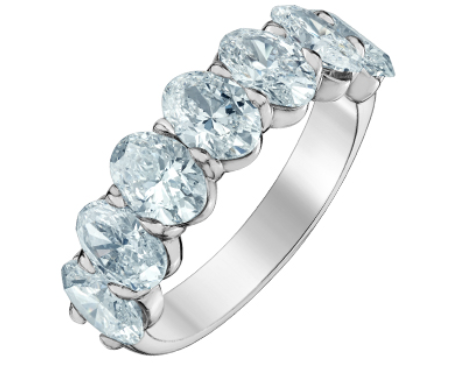 14kt White Gold 1.79 TDW Oval Lab Grown Diamond Band