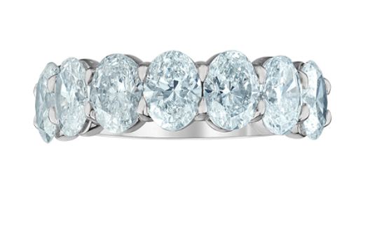 14kt White Gold 1.79 TDW Oval Lab Grown Diamond Band