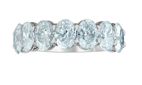 14kt White Gold 1.79 TDW Oval Lab Grown Diamond Band