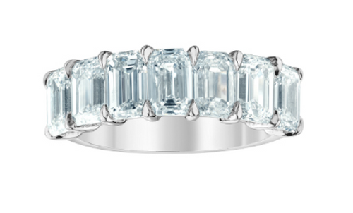 14kt White Gold 1.89 TDW Emerald Cut Lab Grown Diamond Band