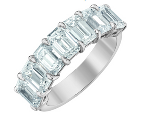 14kt White Gold 1.89 TDW Emerald Cut Lab Grown Diamond Band
