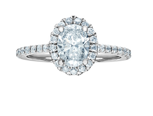 14kt White Gold 1.92 TDW Oval Cut Lab Grown Diamond Ring