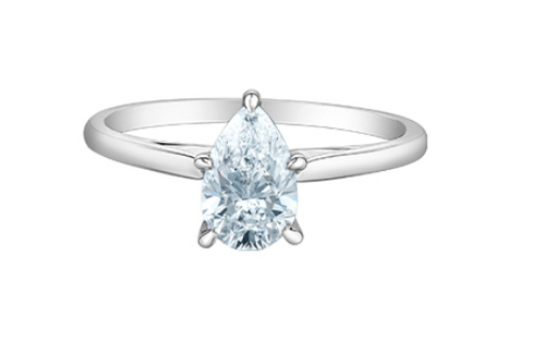 14kt White Gold Pear Shape Cut 1.00 TDW Lab Grown Diamond Engagement Ring