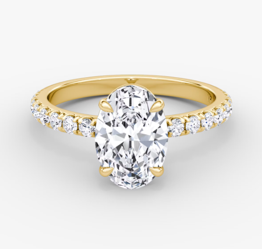 14kt Yellow Gold 2.21 TDW Oval Cut Lab Grown Diamond Ring