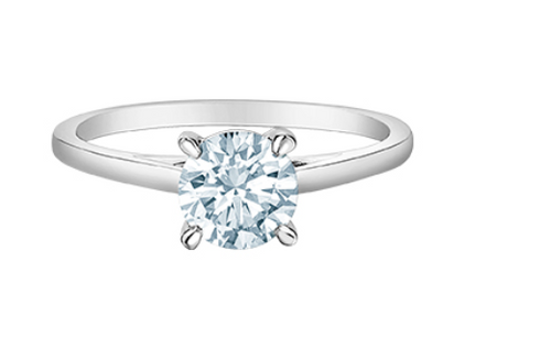 14kt White Gold Round Cut 1.08 TDW Lab Grown Diamond Engagement Ring