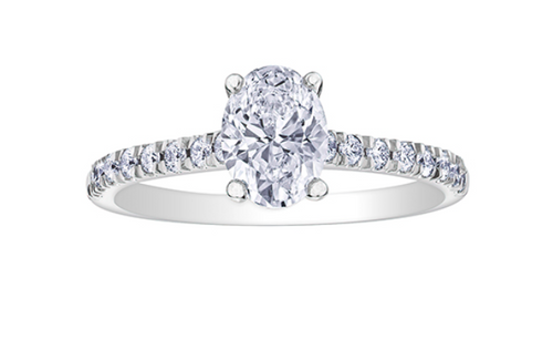 14kt White Gold 1.14 TDW Oval Cut Lab Grown Diamond Ring