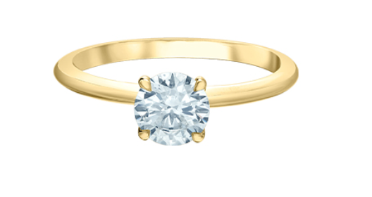 14kt Yellow Gold 1.08 TDW Round Brilliant Lab Grown Diamond Ring