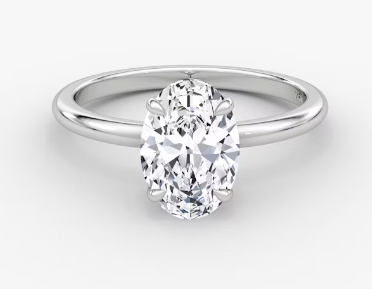 14kt White Gold 0.50 TDW Oval Cut Lab Grown Diamond Ring