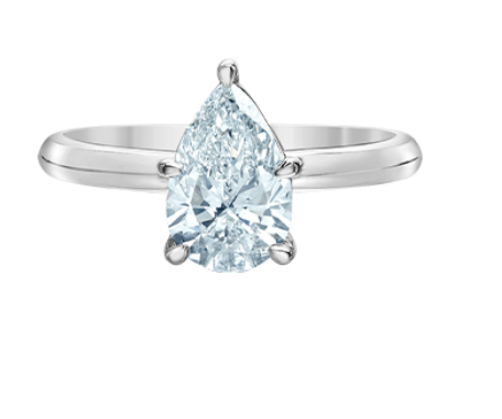 14kt White Gold 0.50 TDW Pear Shape Cut Lab Grown Diamond Ring