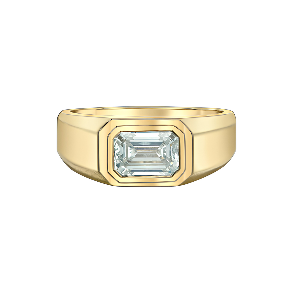 10KT Yellow Gold 2.08ct Emerald Lab Grown Diamond Ring