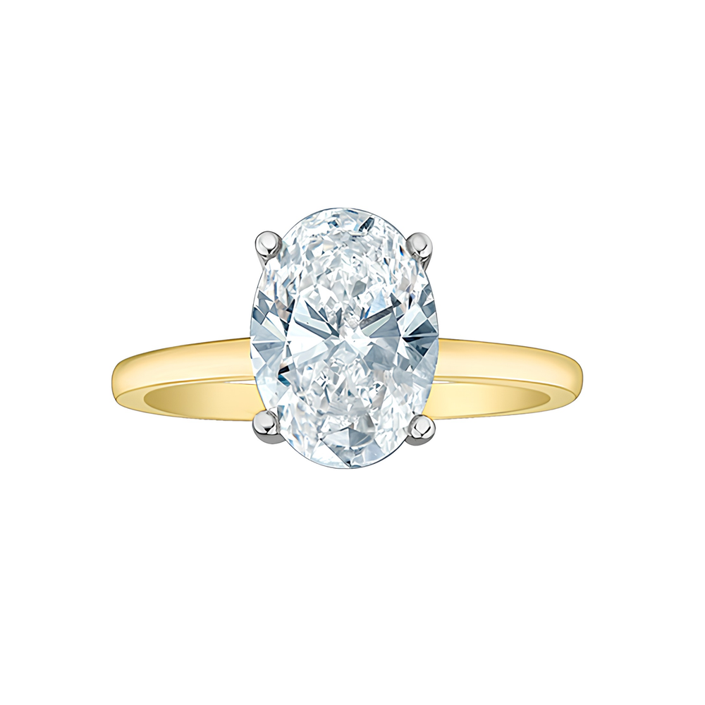 14kt Yellow Gold 5.78ct centre Oval with Hidden Halo Lab Grown Diamond Ring