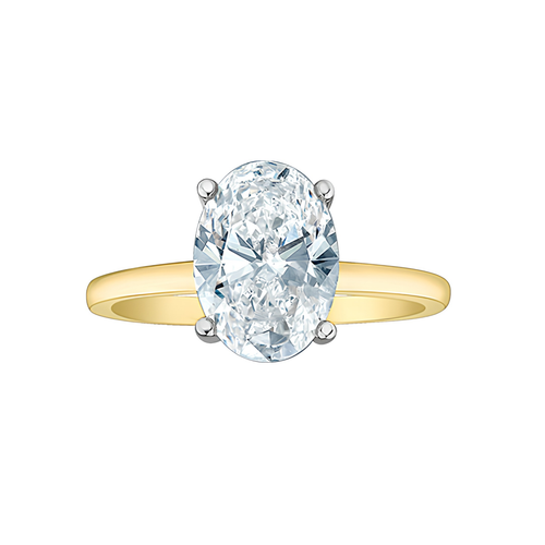14kt Yellow Gold 5.78ct centre Oval with Hidden Halo Lab Grown Diamond Ring