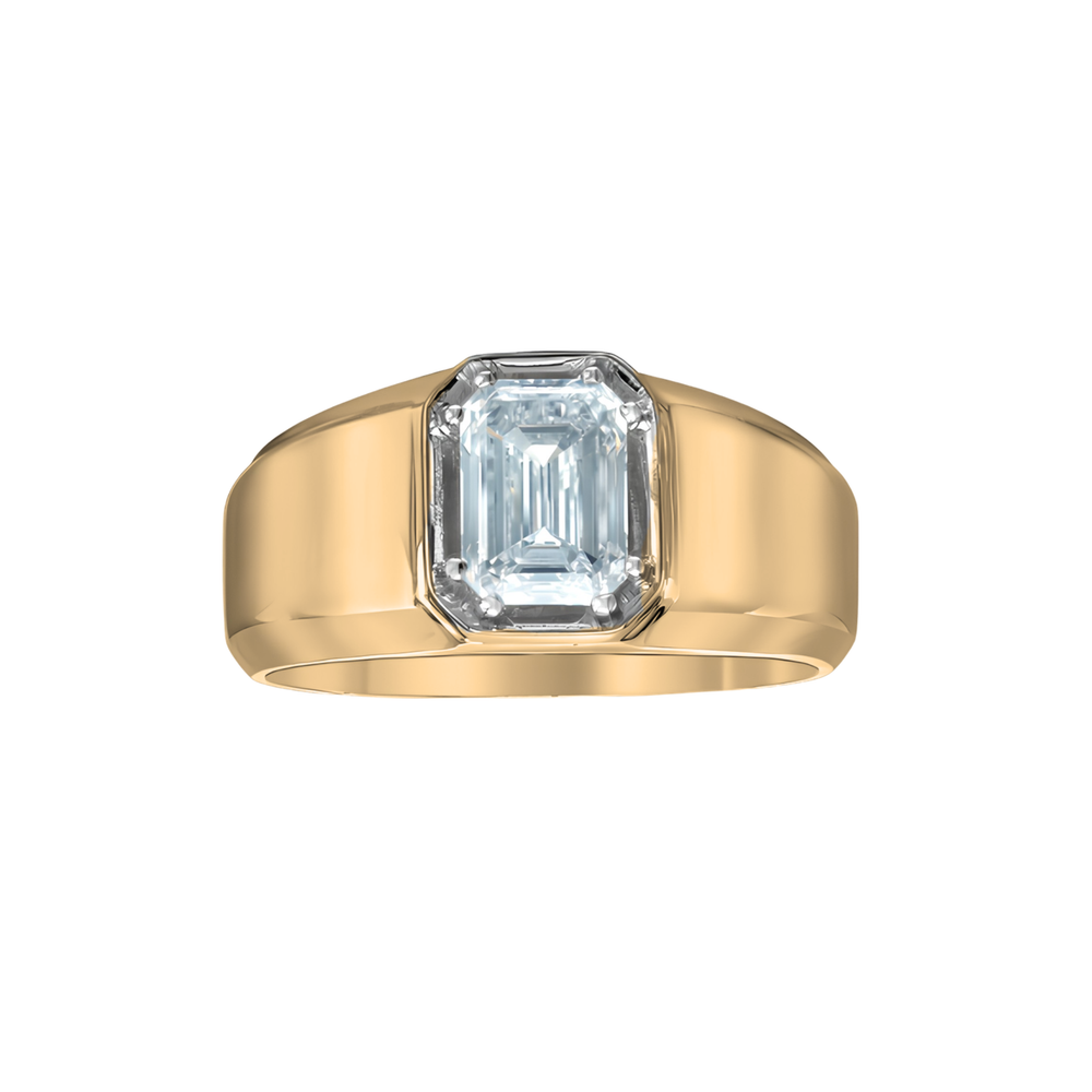 10KT Yellow Gold 2.07ct Emerald Lab Grown Diamond Ring