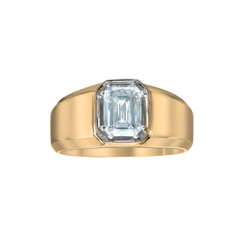 10KT Yellow Gold 2.07ct Emerald Lab Grown Diamond Ring