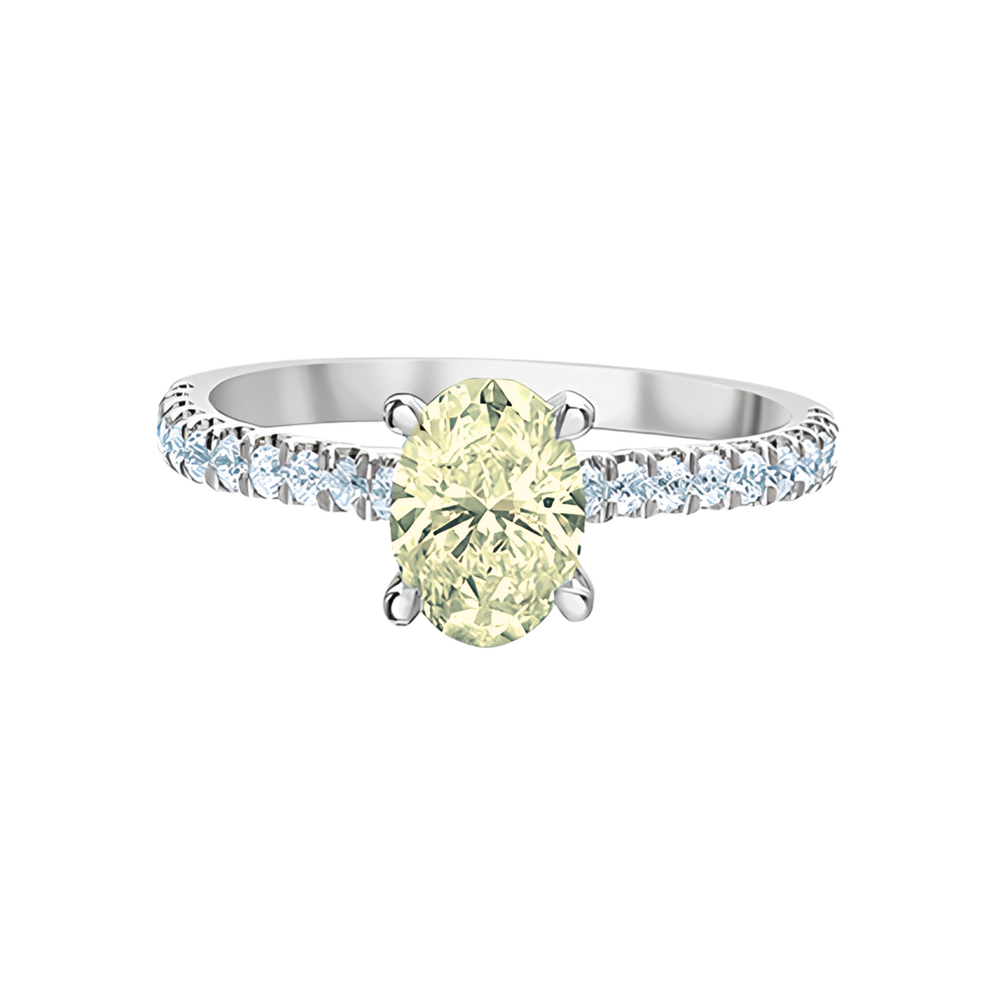 14KT White Gold 1.54ct Yellow Lab Diamond Grown Diamond Ring