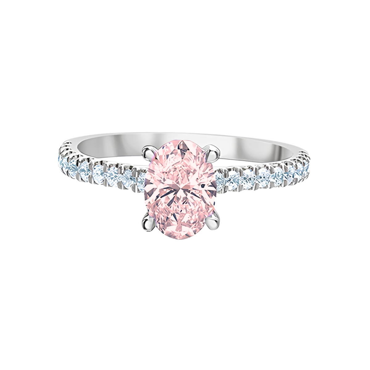 14KT White Gold 1.03ct Pink Lab Diamond Grown Diamond Ring