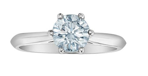 14kt White Gold Lab Grown 1ct Round Diamond Ring