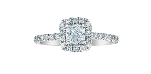 14kt White Gold Lab Grown Cushion Diamond Ring
