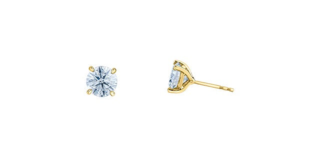 14kt Yellow Gold Lab Grown Diamond Earrings
