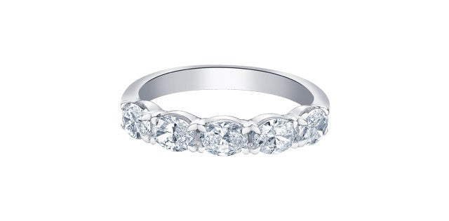 14kt White Gold Lab Grown East to West Oval Diamond Band