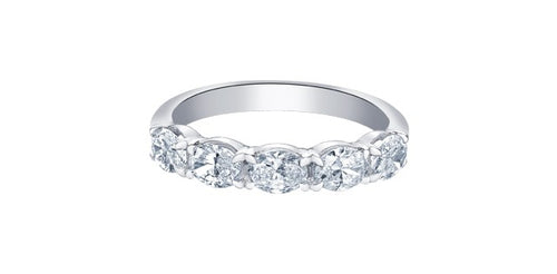 14kt White Gold Lab Grown East to West Oval Diamond Band