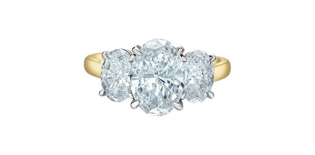 14kt Yellow Gold 1.02tdw 3 Stone Oval Diamond Ring