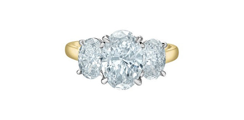 14kt Yellow Gold 1.02tdw 3 Stone Oval Diamond Ring