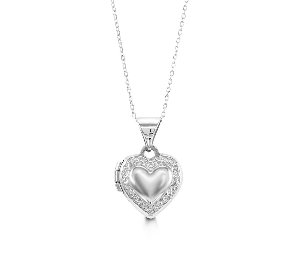10kt White Gold Child's Heart Locket