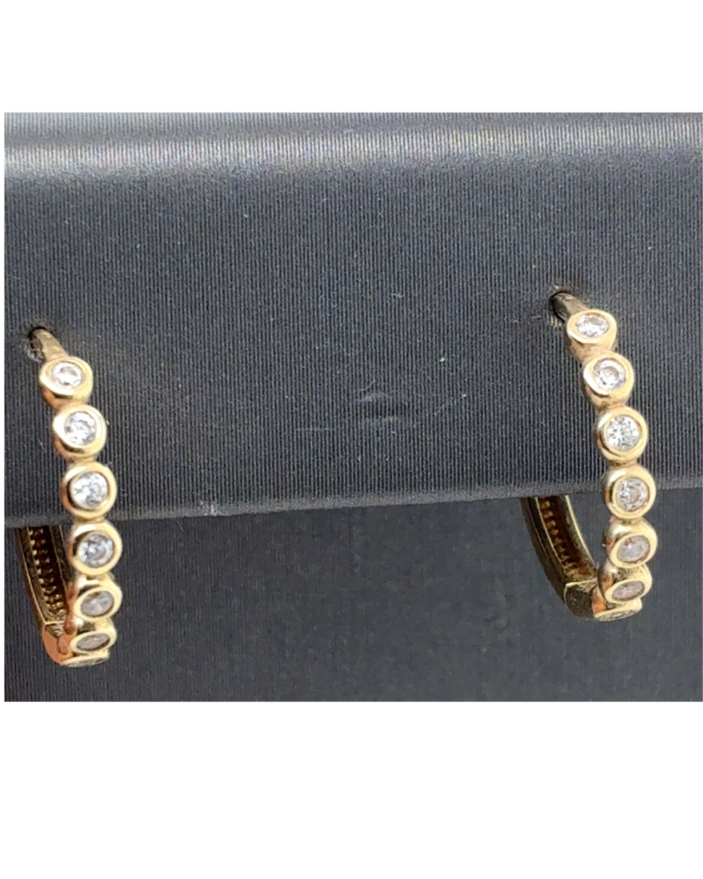 10kt Yellow Gold CZ Fancy Hoops Earrings