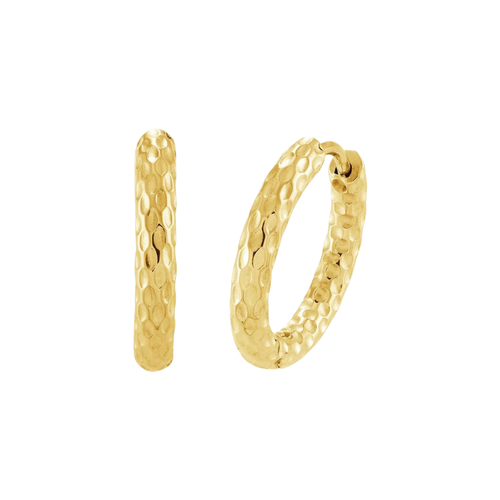Italgem Stainless Steel Gold Plated Hoop Earrings