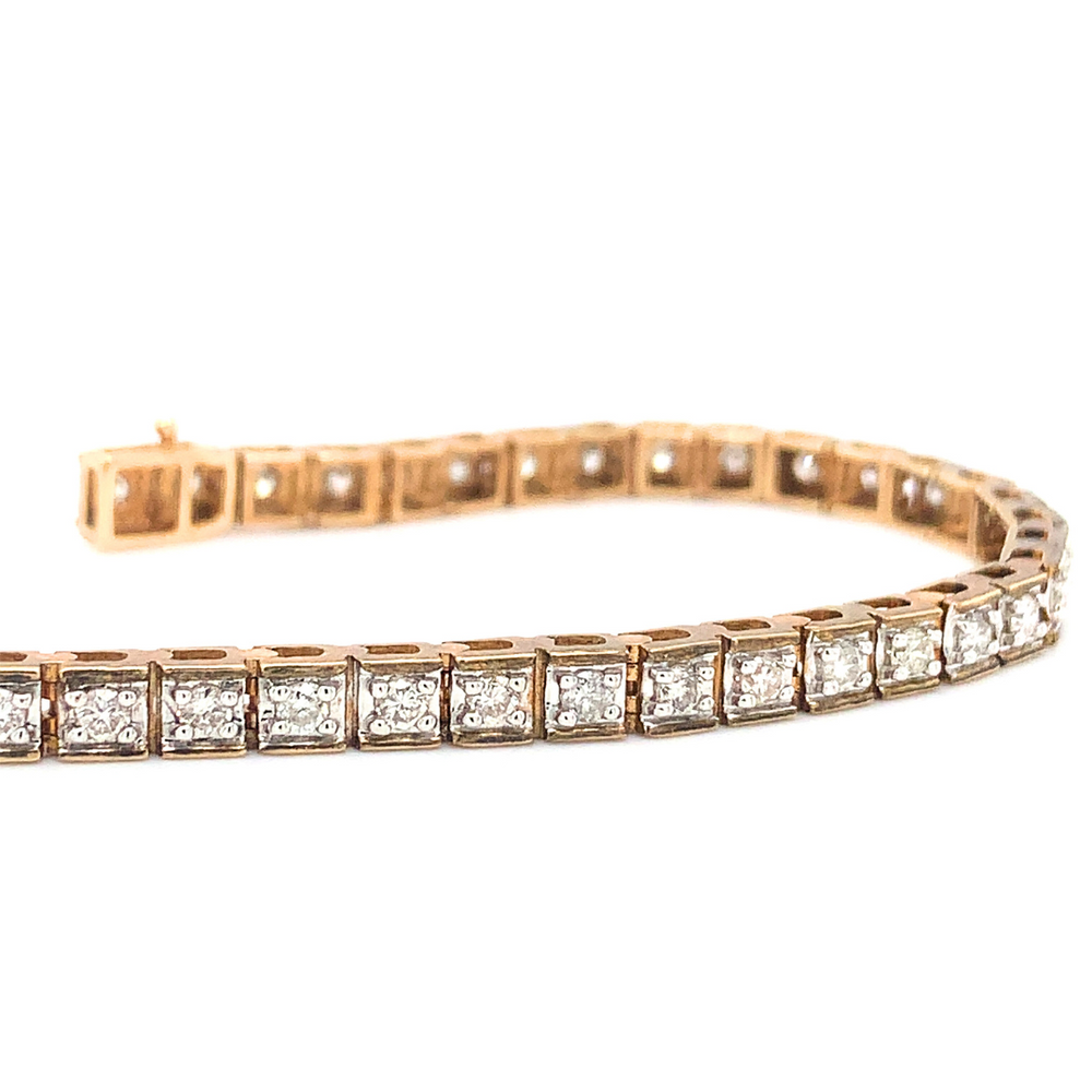 10KT Yellow Gold Natural Diamond 2.00TW Tennis Bracelet