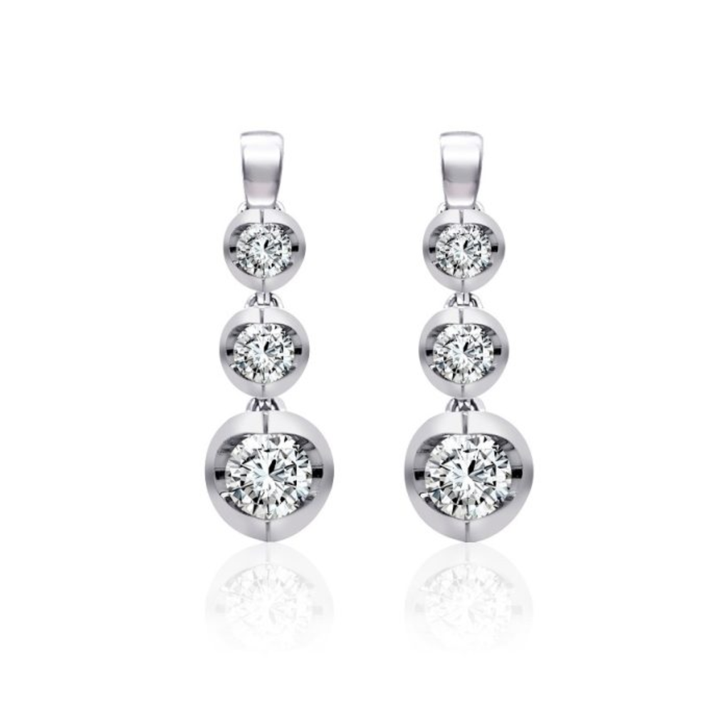Sterling Silver .20TW Lab Grown Round Brilliant Stud Earrings