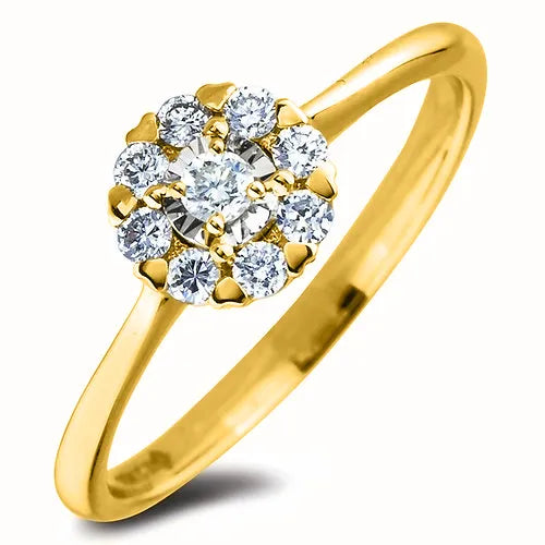 10KY .26tw Canadian Diamond Halo Ring