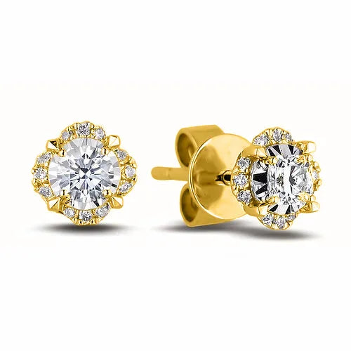 10KY .29tw Canadian Diamond Halo Earrings
