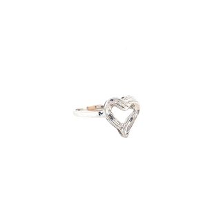 10kt White Gold Heart Shape Diamond Ring