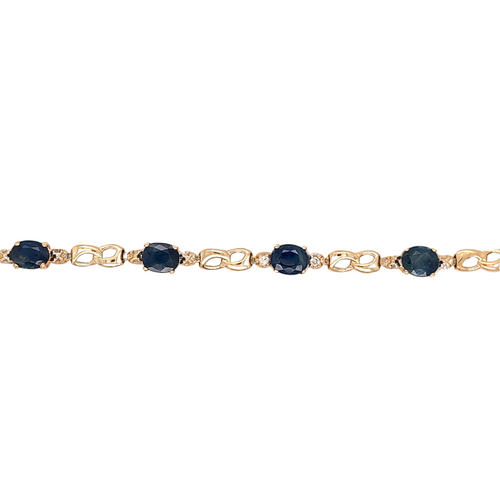 Copy of 10kt Yellow Gold Sapphire + Diamond Bracelet