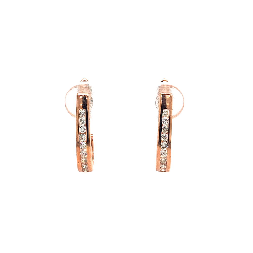 10kt Rose Gold Diamond Earrings
