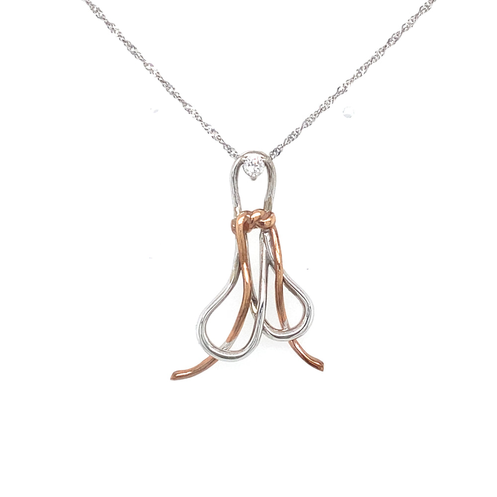 10kt Rose Gold and White Gold .088ct Canadian Diamond Pendant