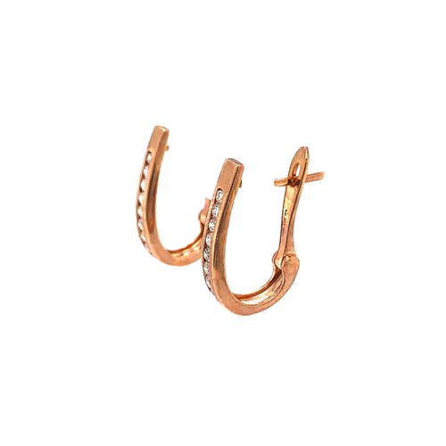 10kt Rose Gold Diamond Earrings